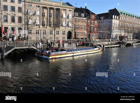 Copenhagen/Denmark./16 December 2021/ Copenhage canal tour boat cruise ...