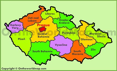 Administrative map of Czech Republic