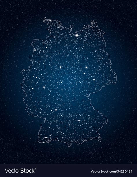 Germany country map made stars night sky Vector Image