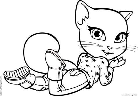 Talking Tom Cat Angela Coloring page Printable