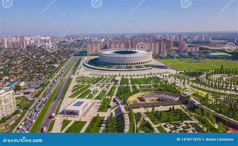 Krasnodar, Russia - May 2019: Aerial View of Krasnodar Stadium and the ...