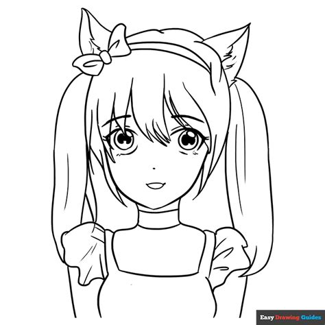 Anime Neko Girl Coloring Pages