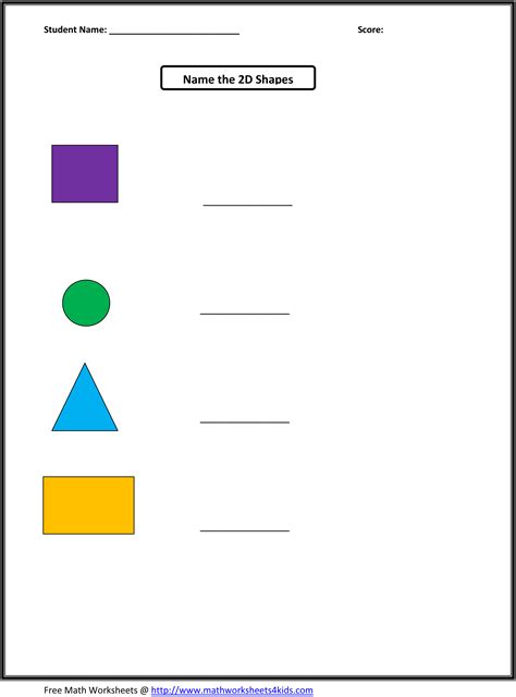 Identifying And Naming 2d Shapes Worksheets