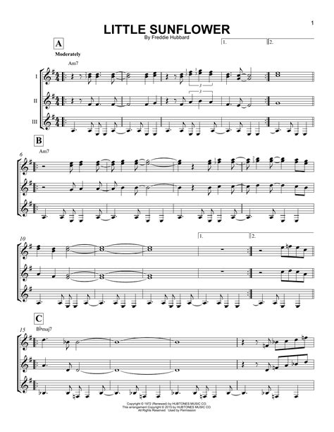 Little Sunflower by Freddie Hubbard Sheet Music for Guitar Ensemble at ...