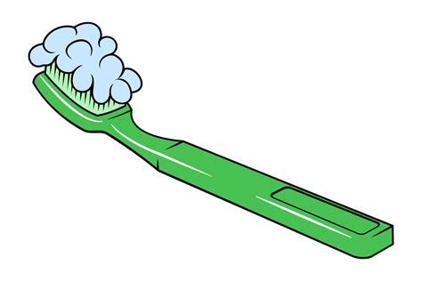 Simple cartoon toothbrush with toothpaste. Vector clipart isolated on ...