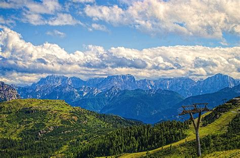 View to Alpi Carniche (Italian Carnic Alps) from Gartnerkofel ...