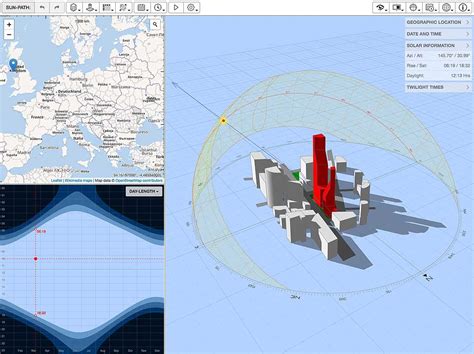 3D Sun-Path | Sun path, Urban design graphics, Sun path diagram