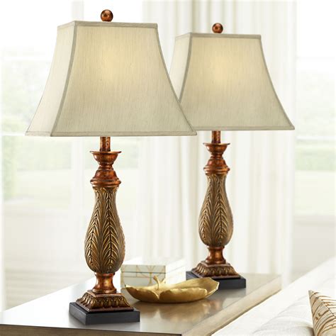 Coastal Accent Table Lamps Set of 2 Clear Glass Fillable Sea Shells Wh ...