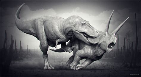 T.rex vs Triceratops. WIP by Swordlord3d on DeviantArt