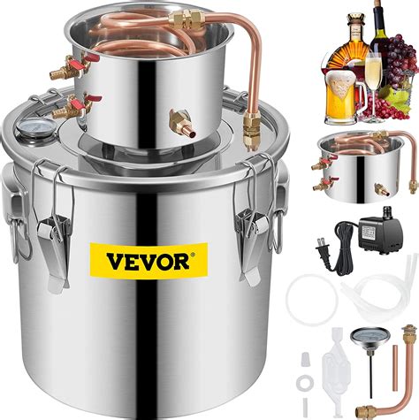 Amazon.com: VEVOR Alcohol Still 9.6Gal/38L, Alcohol Distiller with ...