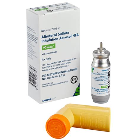 Albuterol Sulfate Inhaler HFA 90 mcg 200 Metered Inhalations ...