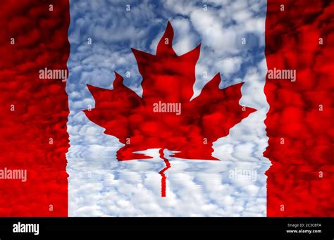 canada red and white flag illustration, computer generated Stock Photo ...