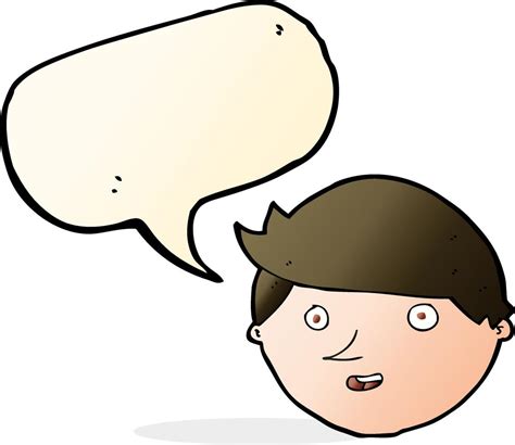 cartoon happy face with speech bubble 12314013 Vector Art at Vecteezy