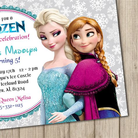 FROZEN BIRTHDAY INVITATION Elsa and Anna Invitation Girl | Etsy