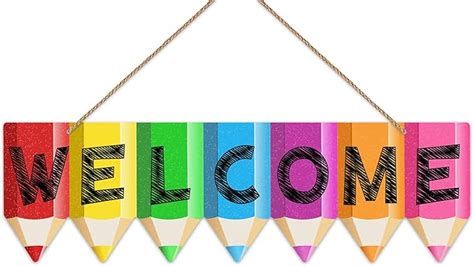 Amazon.com: FaCraft Welcome Classroom Sign 4"x14.5" Welcome Sign for ...