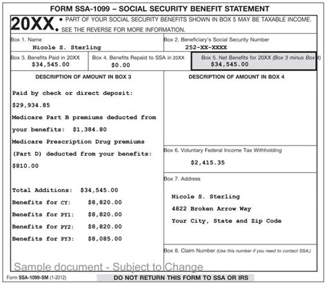 Printable Form Ssa 1099 - Printable Forms Free Online