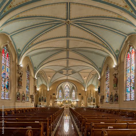 Interior of the St. Martin of Tours Catholic Church in Louisville ...