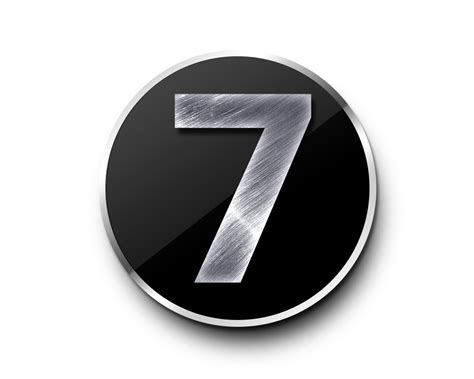 Metallic Number 7 Icon in Black Circle Design Free PNG | PNG All