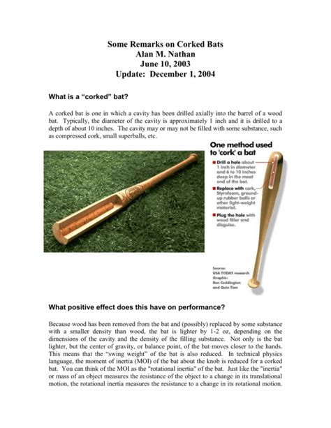 What is a “corked” bat? - The Physics of Baseball