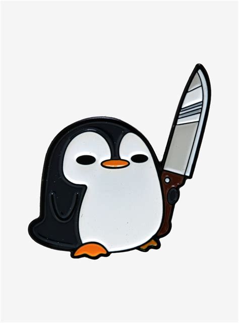 Penguin With Knife Enamel Pin | Cute doodle art, Cute little drawings ...