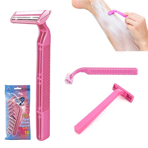 Womens Disposable Twin Blade Razors 10 Count Hair Removal Shaving ...