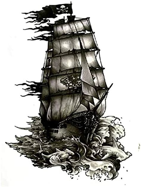 Top 69+ black and white ship tattoo designs - in.cdgdbentre