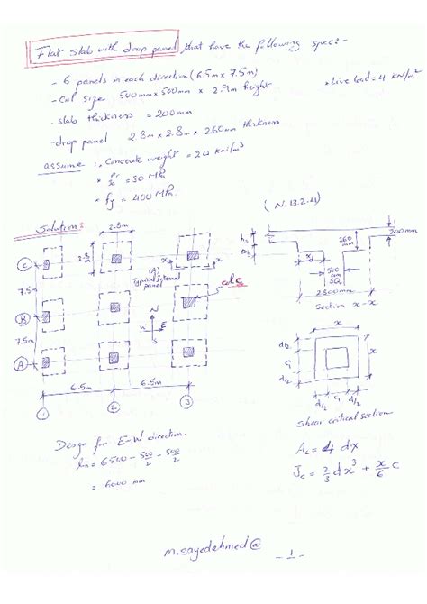 (PDF) Design of Reinforced Concrete Flat Slab with Drop Panel | Mahmoud ...