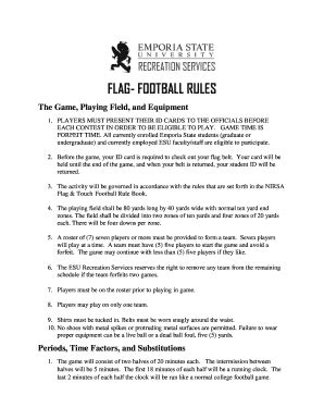 Fillable Online FLAG- FOOTBALL RULES Fax Email Print - pdfFiller