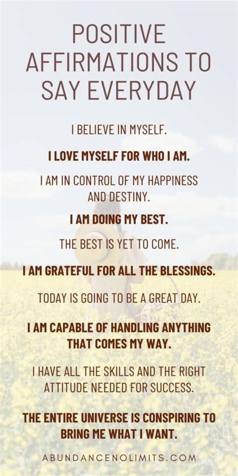 10 Positive Affirmations to Say Everyday