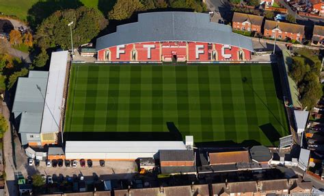 Highbury Stadium, home of Fleetwood Town Football Clubfrom the air ...