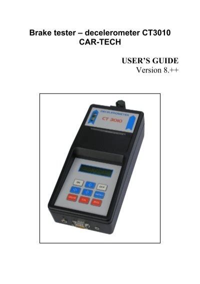 Brake tester - decelerometer CT3010 CAR-TECH - Car-tech sro