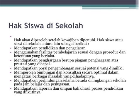 Kewajiban & hak siswa di sekolah