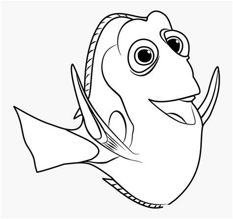 Dory Finding Fish Black And White Transparent Png - Dory Finding Nemo ...