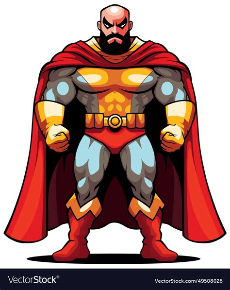 Bald superhero isolated Royalty Free Vector Image