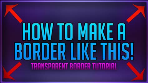 How to Make a Thumbnail Border | Professional Border | Photoshop | 2019 ...