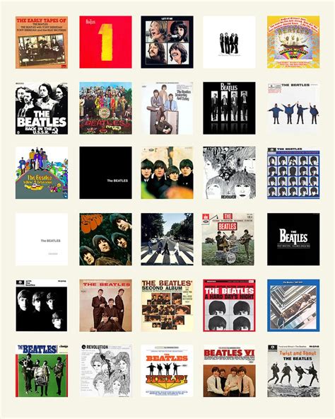 Collection of Beatles Record Albums Beatlemania Poster Art Rock Music ...