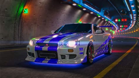 Nissan Skyline GT-R R34 - Ambient Tunnel Drive - 4K Ultra HD 60fps