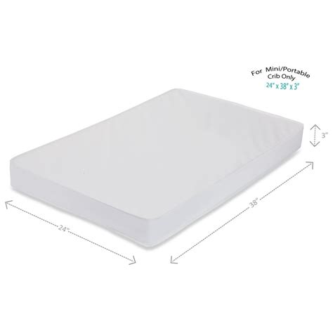 LA Baby 3" Waterproof Mini/Portable Crib Mattress Pad with Embossed ...