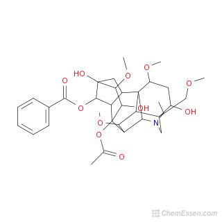 Aconitine Structure - C34H47NO11 - Over 100 million chemical compounds ...