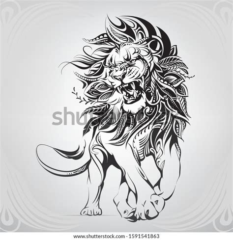 Lion Floral Ornament: vector de stock (libre de regalías) 1591541863 ...