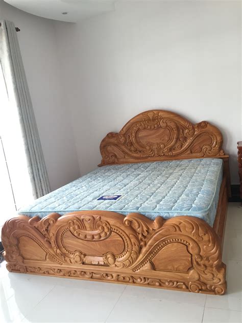 Khmer solid wood bed | Wood bed design, Wooden bed design, Latest ...