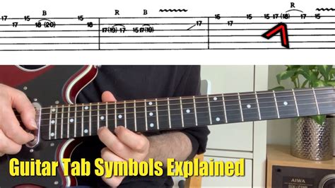 Guitar Tab Symbols Explained - Beginners Guide To String Bends Hammer ...