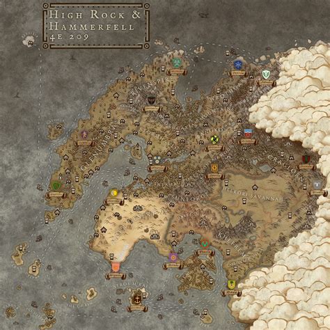 Hammerfell and High Rock map