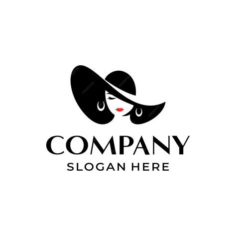 Premium Vector | Women with hat logo design template