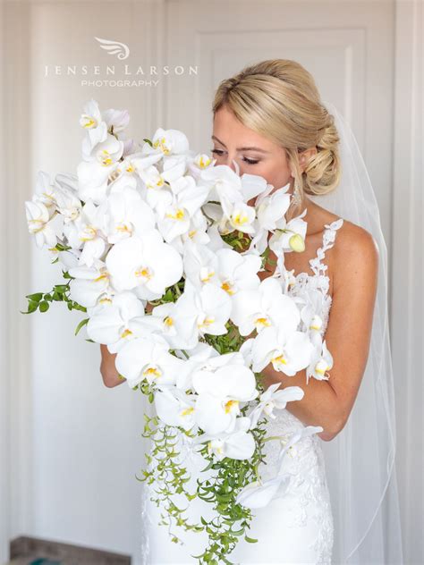 White Orchid Bridal Bouquet | Orchid bridal bouquets, Tropical wedding ...