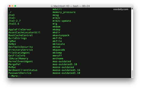 How to List Every Terminal Command on Mac OS