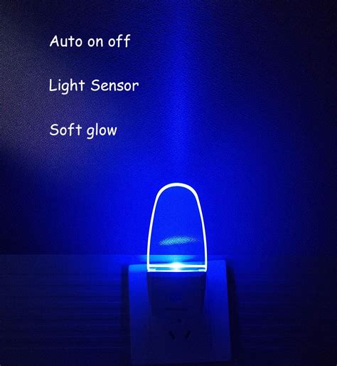 4 Pack Night Light Lamp with Dusk to Dawn Sensor, Plug In, Blue Led ...