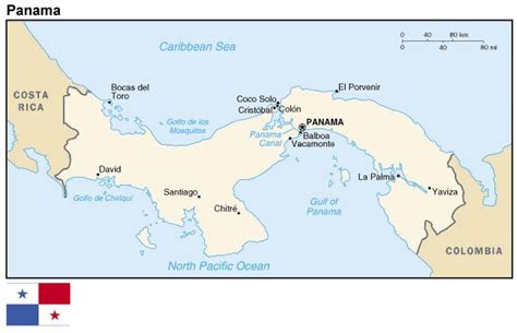 Map and Flag of Panama