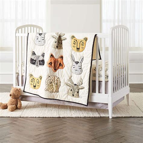 Modern Roxy Marj Woodland Animal Crib Baby Bedding Set | Crate & Kids ...