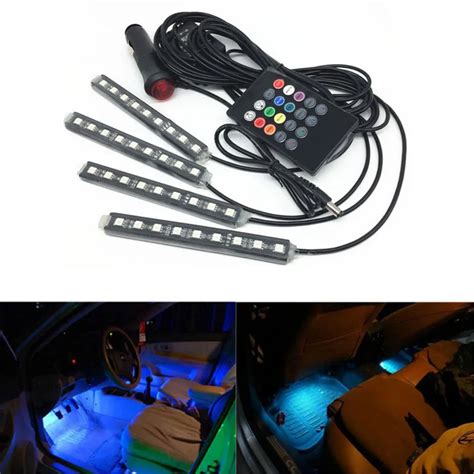 Aliexpress.com : Buy Car auto led Strip RGB LED 9SMD 6W Car Interior ...